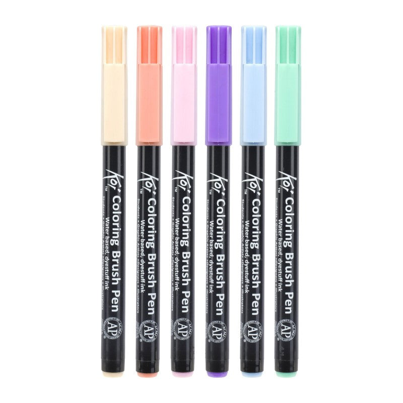 Sakura Koi Coloring Brush Pen akvarelové štětcové fixy – sada 6 ks Sweets