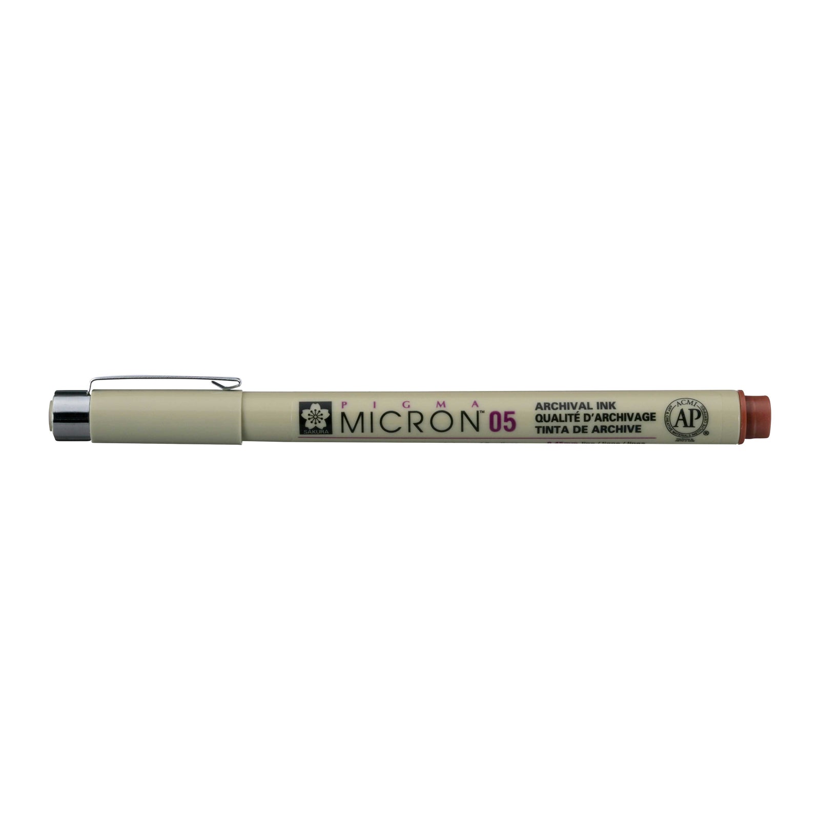 Sakura Pigma Micron 05 fineliner 0,45 mm – sada 6 barev – Hnědá