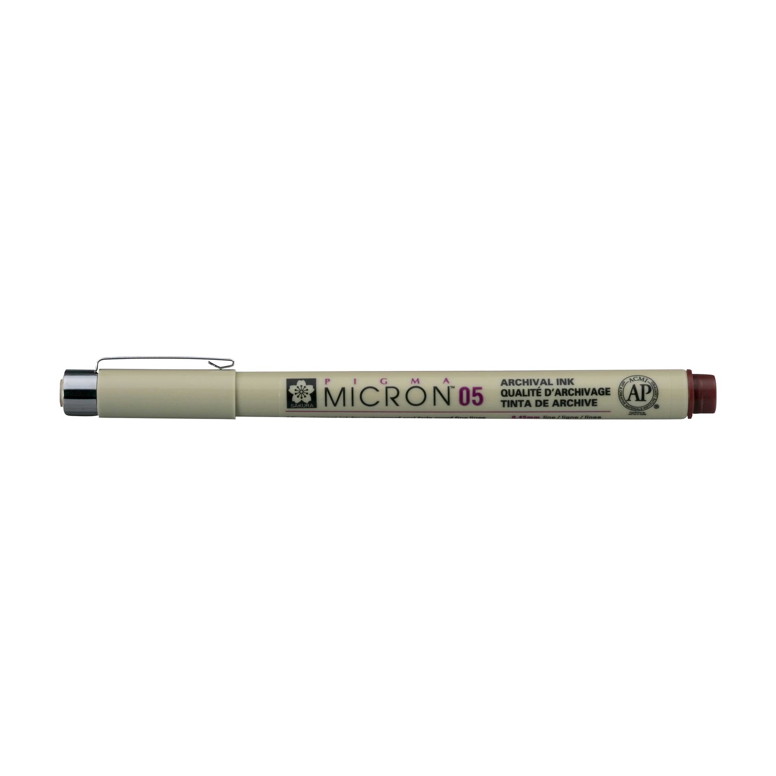 Sakura Pigma Micron 05 fineliner 0,45 mm – sada 6 barev – Burgundská