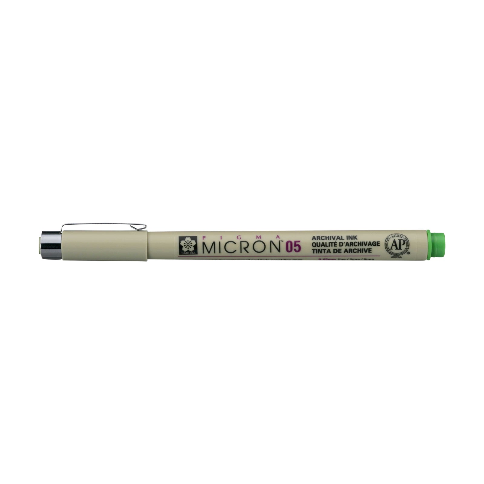 Sakura Pigma Micron 05 fineliner 0,45 mm – sada 6 barev – Svěží zelená