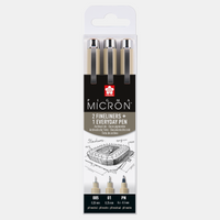 Sada technických per SAKURA Pigma Micron Architektura 3 ks - 005, 01, PN Black