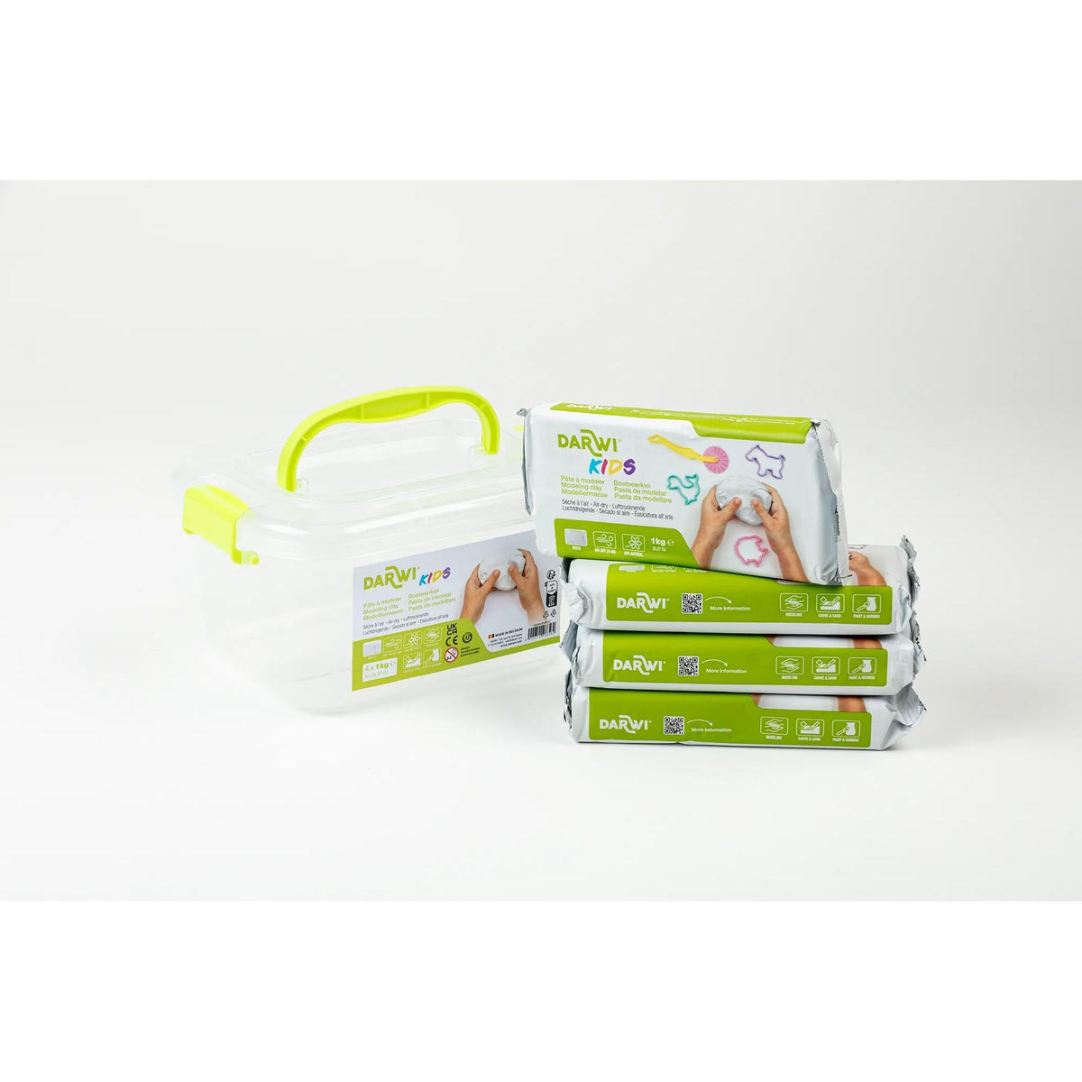 Samotvrdnoucí modelovací hmota DARWI Kids bílá 4 x 1000 g