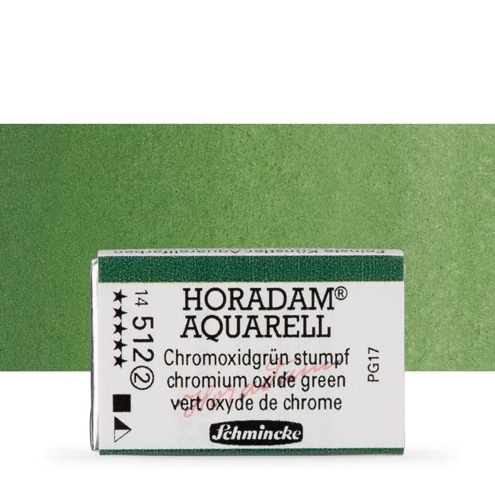 Schmincke Horadam akvarelové barvy v celé pánvičce – 512 chromium oxide zelená