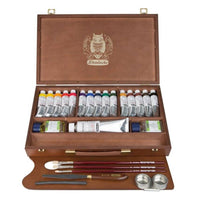 Schmincke MUSSINI dřevěný box s barvami 15 x 35 ml a bílou 150 ml
