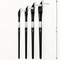 Šikmý akvarelový štětec sword liner s dlouhou násadkou , velikosti 8 – 20