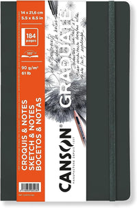 Skicák Canson Graduate Art Book 90 g/m² 184 listů 14 x 21,6 cm měkká vazba Dark Grey