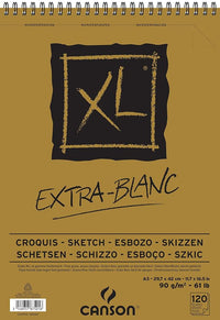 Skicák CANSON XL Extra Blanc 90 g/m² 120 listů A3 s kroužkovou vazbou nahoře
