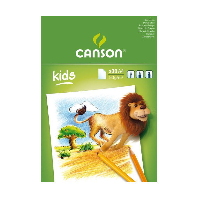 Skicovací blok CANSON Kids 90 g/m² – 30 listů, formáty A5 – A4