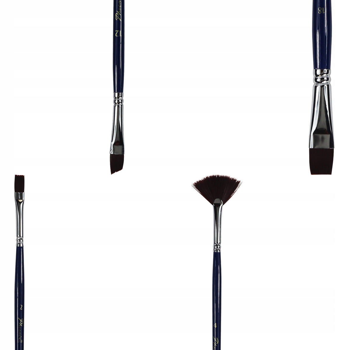 Štětce Phoenix hnědý nylon 6614S2 - 4dílný set
