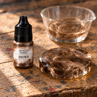 Tekutý metalický pigment do pryskyřice 5 ml – hnědá