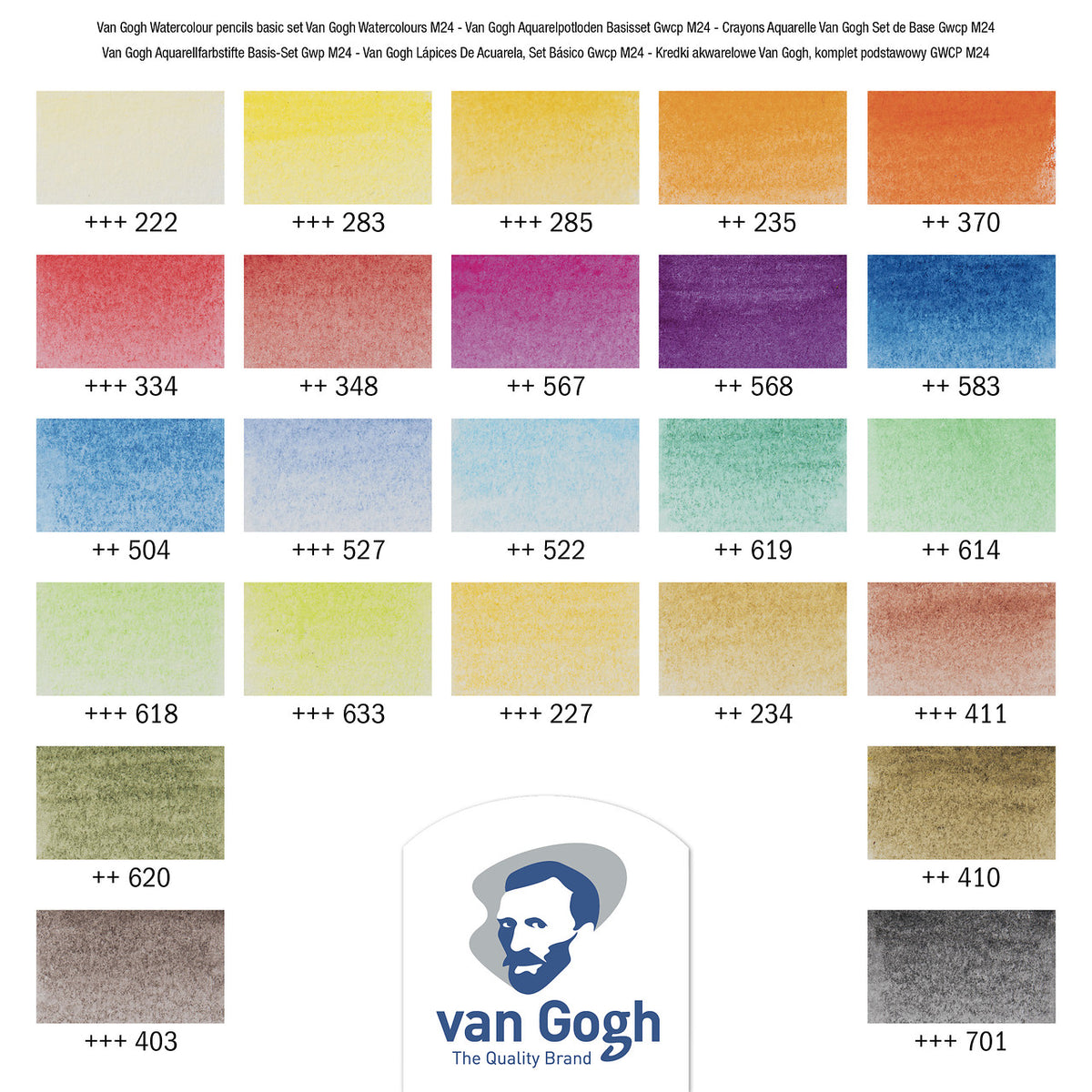 ROYAL TALENS Van Gogh sada barevných akvarelových pastelek 24 ks