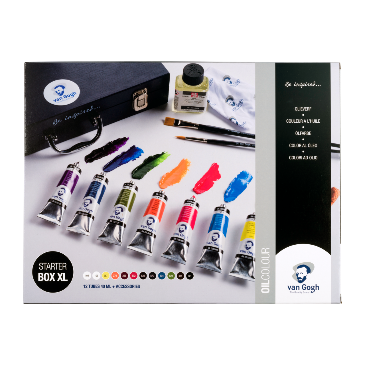 Sada olejových barev ROYAL TALENS Van Gogh startovací box XL 12 x 40 ml + příslušenství