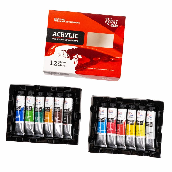 Súprava akrylových farieb ROSA STUDIO | 12x20 ml