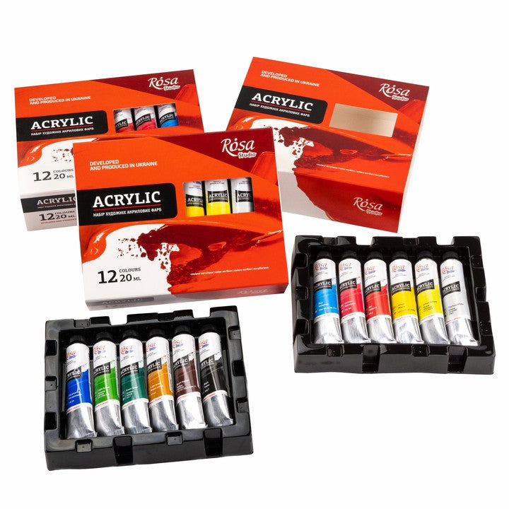 Súprava akrylových farieb ROSA STUDIO | 12x20 ml