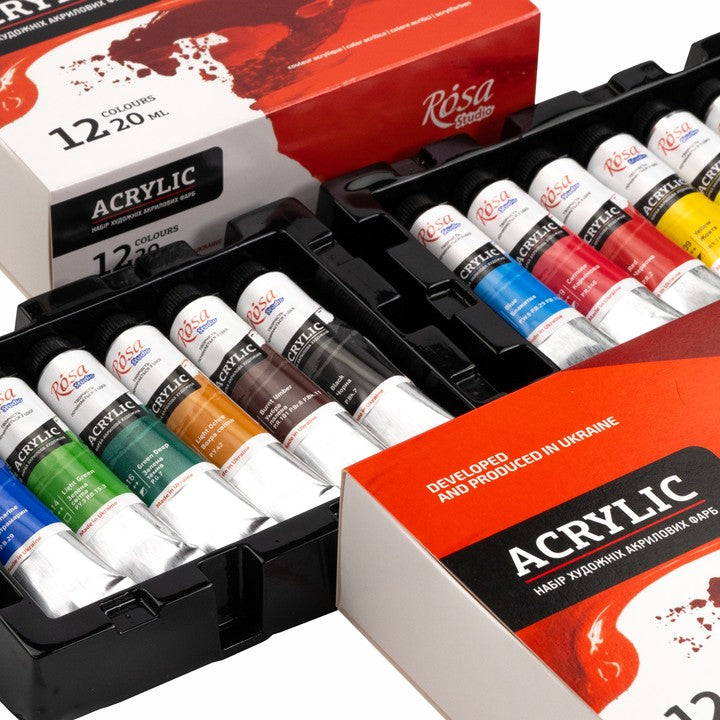 Súprava akrylových farieb ROSA STUDIO | 12x20 ml