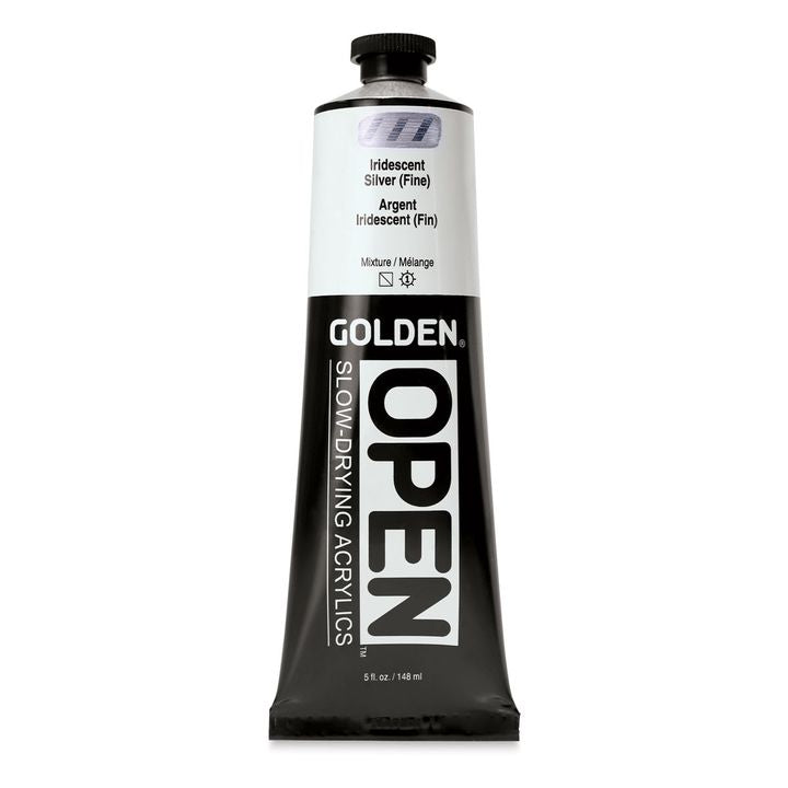 GOLDEN OPEN Pomalu schnoucí iridescentní akrylová barva 148 ml – 7487 Stříbrná pokuta