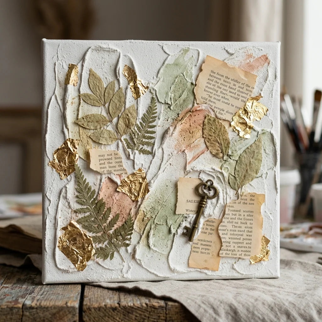 Mixed media koláž z 3D reliéfní modelovací pasty ARTMIE