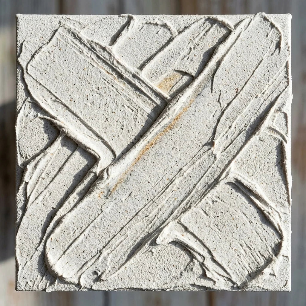 Pískové textury z 3D reliéfní modelovací pasty ARTMIE — jemnozrnné tahy špachtlí