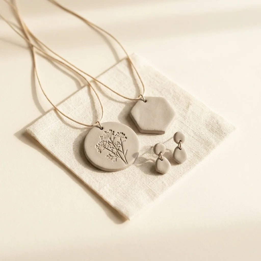 Šperky ze samotvrdnoucí hmoty Clay with me — přívěsky a náušnice