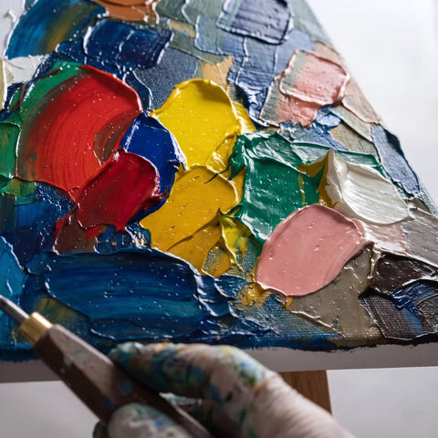 Silné impasto textury v odstínech palety ARTMIE Euforia