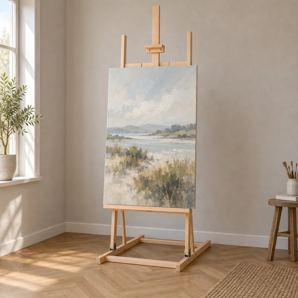 Ateliérový stojan KING z masivního buku — výška 186 cm, plátno do 133 cm