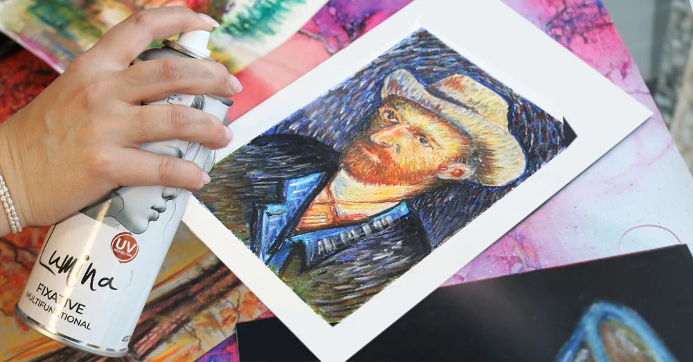 Fixování pastelové kresby fixativem ARTMIE Lumina