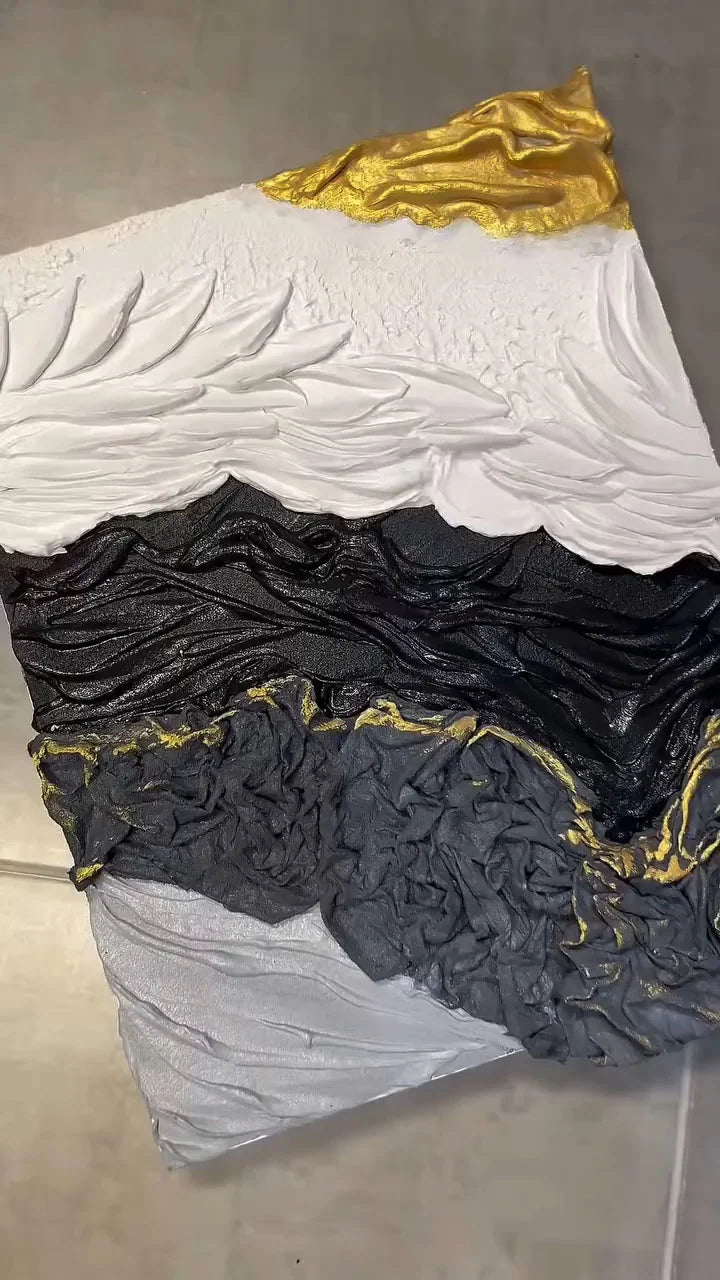 Kombinování 3D reliéfní modelovací pasty Midnight s jinými pastami a materiály