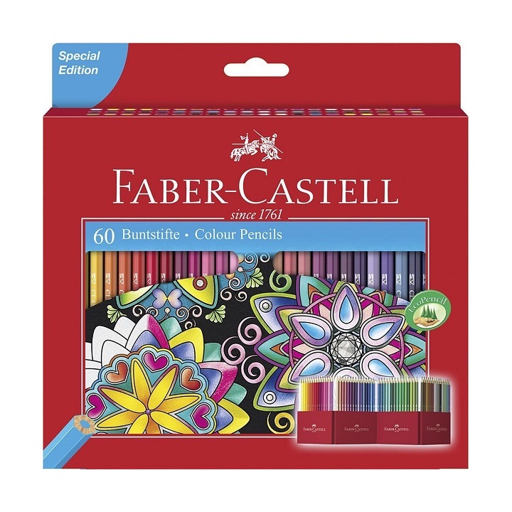 Barevné tužky Castell set Special Edition / 60 barevné barevné tužky Faber-Castell