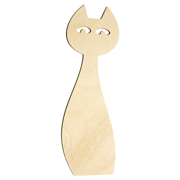 Dřevěná záložka do knihy - kočka dřevěné výřezy z překližky