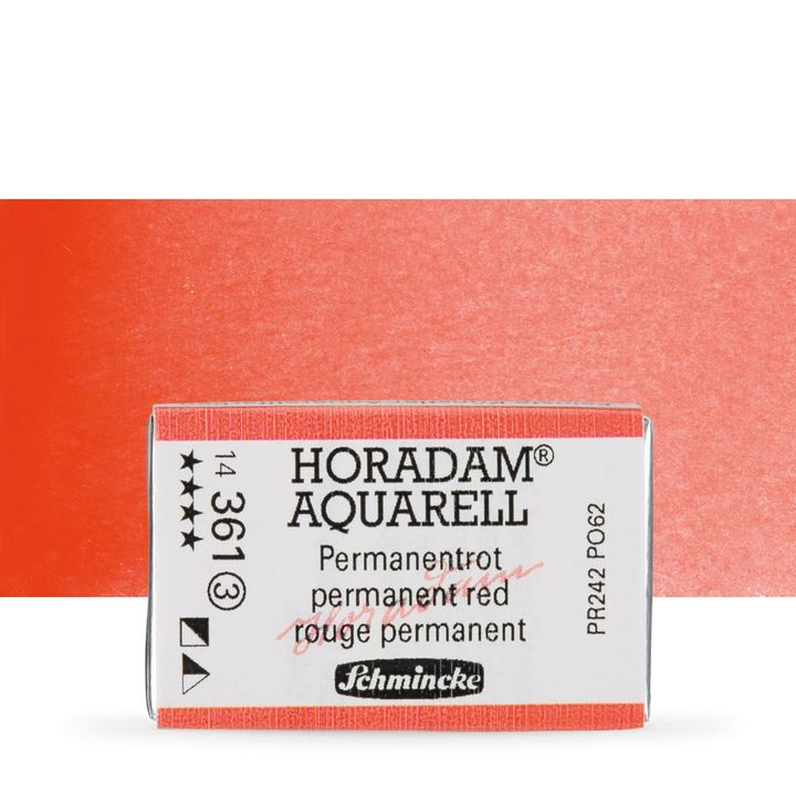 Schmincke Horadam akvarelové barvy v celé pánvičce | 361 permanentní červená profesionální akvarelové barvy
