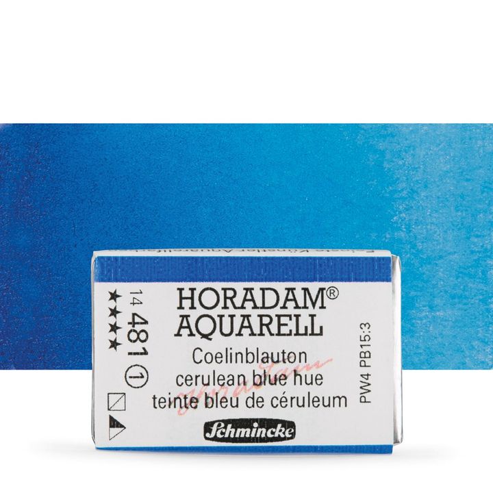 Schmincke Horadam akvarelové barvy v celé pánvičce | 481 blankytná modrá hue profesionální akvarelové barvy