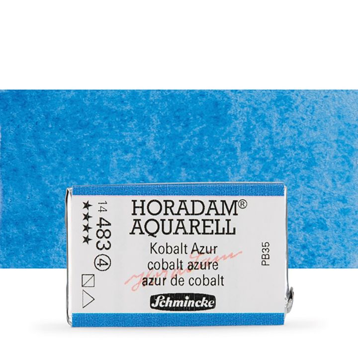 Schmincke Horadam akvarelové barvy v celé pánvičce | 483 kobaltově azurová profesionální akvarelové barvy