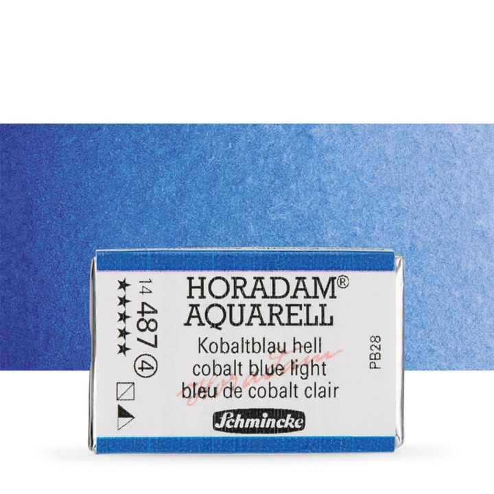 Schmincke Horadam akvarelové barvy v celé pánvičce | 487 kobaltově modrá světla profesionální akvarelové barvy