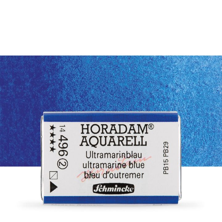 Schmincke Horadam akvarelové barvy v celé pánvičce | 496 ultramarinová modrá profesionální akvarelové barvy