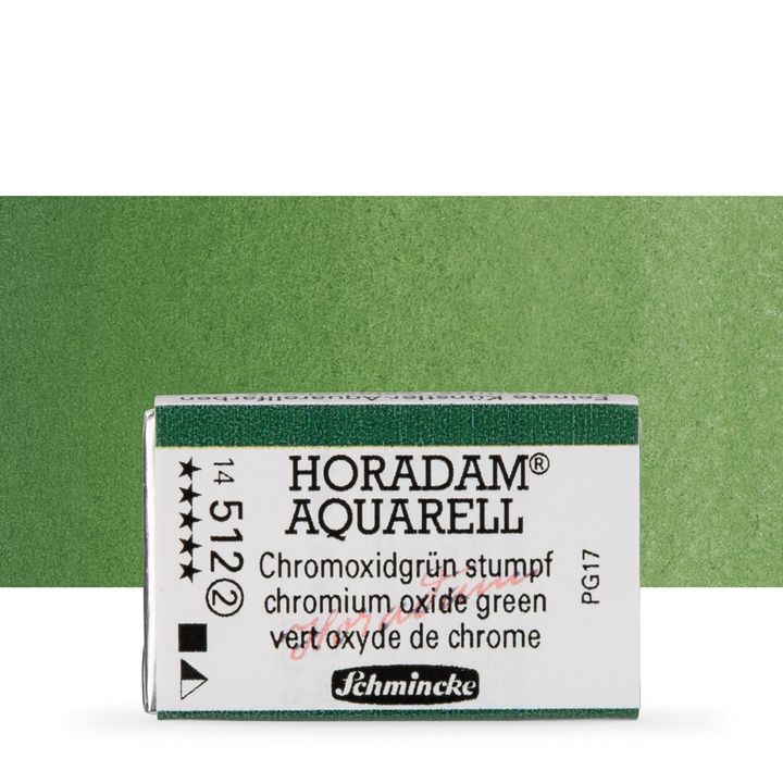 Schmincke Horadam akvarelové barvy v celé pánvičce | 512 chromium oxide zelená profesionální akvarelové barvy