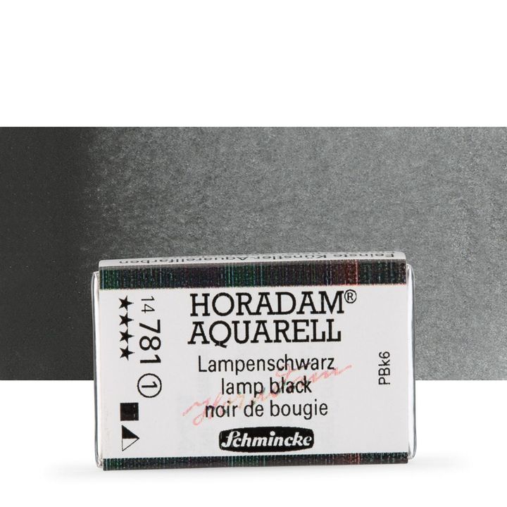 Schmincke Horadam akvarelové barvy v celé pánvičce | 781 lamp černá profesionální akvarelové barvy