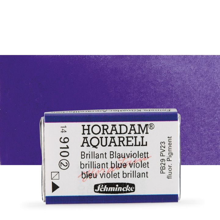 Schmincke Horadam akvarelové barvy v celé pánvičce | 910 brilliant fialovomodrá profesionální akvarelové barvy