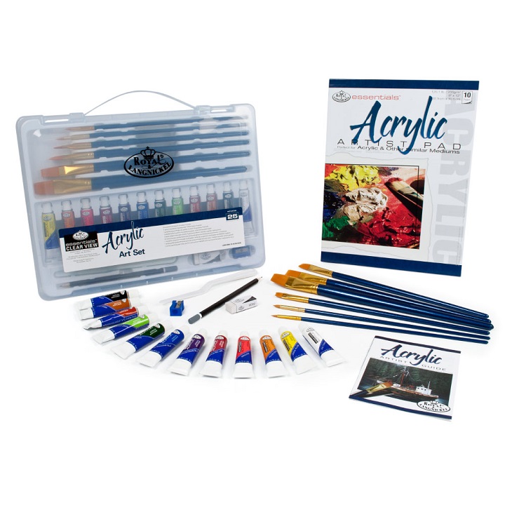 Sada akrylových barev Essentials v kufříku / 25 dílná sada Royal & Lagnickel