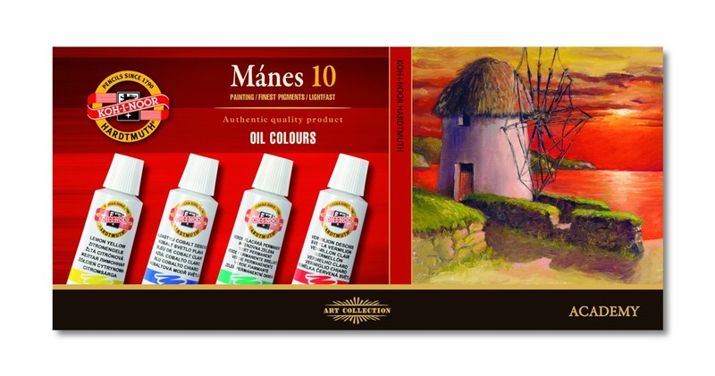 Sada olejových barev KOH-I-NOOR Mánes / 10 x 16 ml olejové barvy KOH-I-NOOR