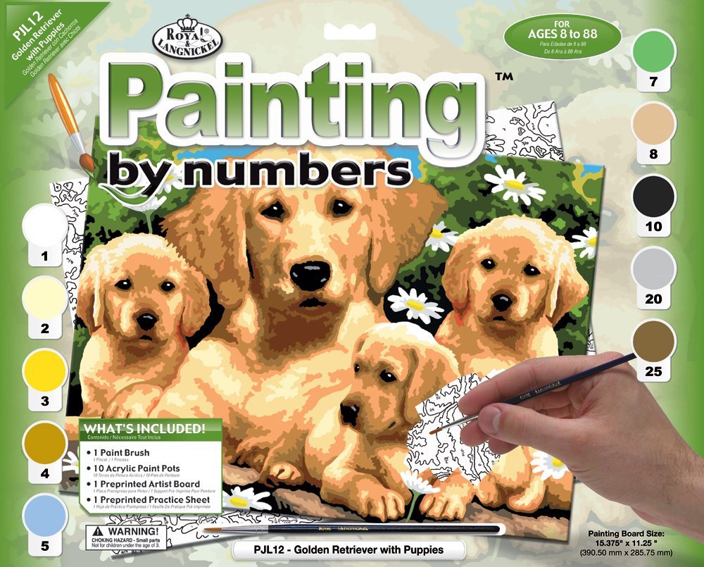 Kreativní set na malování A3 - pejsky malování podle čísel