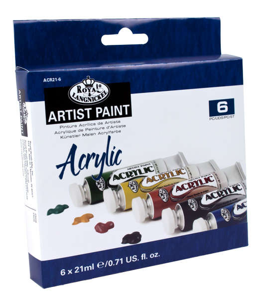 Sada akrylových barev Royal &amp; Langnickel / 6 dílná Sada akrylových barev