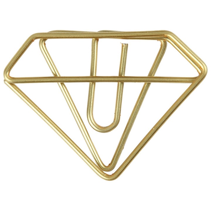Dekorační sponky ve tvaru diamantu - 6 ks kovové kancelářské potřeby