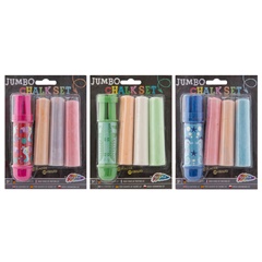 Jumbo Sidewalk Chalk s držákem 3 ks | Různé odstíny