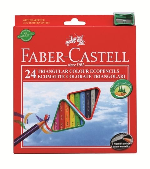 Pastelky ECO Triangular standard set 24 barevné Faber Castel - Pastelky Klasik