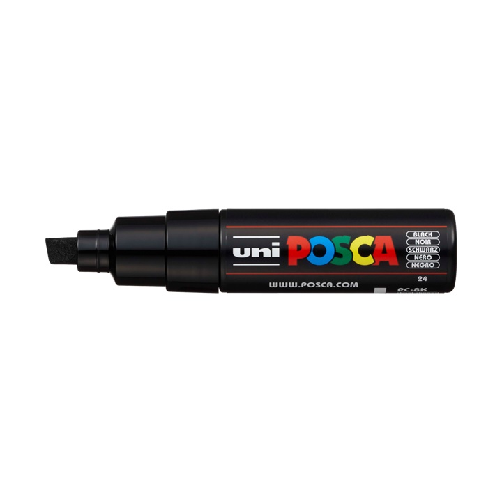 Popisovač UNI POSCA PC-8K 8 MM | Black (24) dekorativní fix